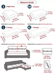 1pc Stretchy Sofa Seat Cushion Cover, Plain Sofa Cover, For Bed Couch Sofa - Black - View 2