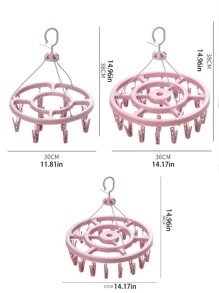 1pc Plastic Drying Rack With Clothespin, Minimalist Plain Clothes Drying Rack With Clothespin For Outdoor - Green - View 4