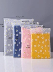 4 chiếc Túi đựng đồ du lịch chống bụi in hoa cúc - trắng - Xem 2