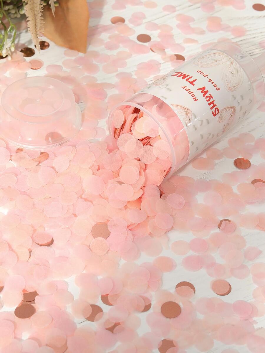 1set Paper Throwing Confetti, Modern Round Shaped Throwing Confetti For Party - Pink - View 1