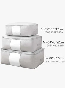 1pc Solid Color Storage Bag, Minimalist Non-Woven Fabric Closet Storage Bag For Home  Decorations   Autumn Decor Festival Decor Room Decor Home Decor Fall Decor Bedroom Decor - Grey - View 2