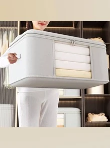 1pc Solid Color Storage Bag, Minimalist Non-Woven Fabric Closet Storage Bag For Home  Decorations   Autumn Decor Festival Decor Room Decor Home Decor Fall Decor Bedroom Decor - Grey - View 7