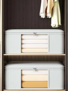 1pc Solid Color Storage Bag, Minimalist Non-Woven Fabric Closet Storage Bag For Home  Decorations   Autumn Decor Festival Decor Room Decor Home Decor Fall Decor Bedroom Decor - Grey - View 3