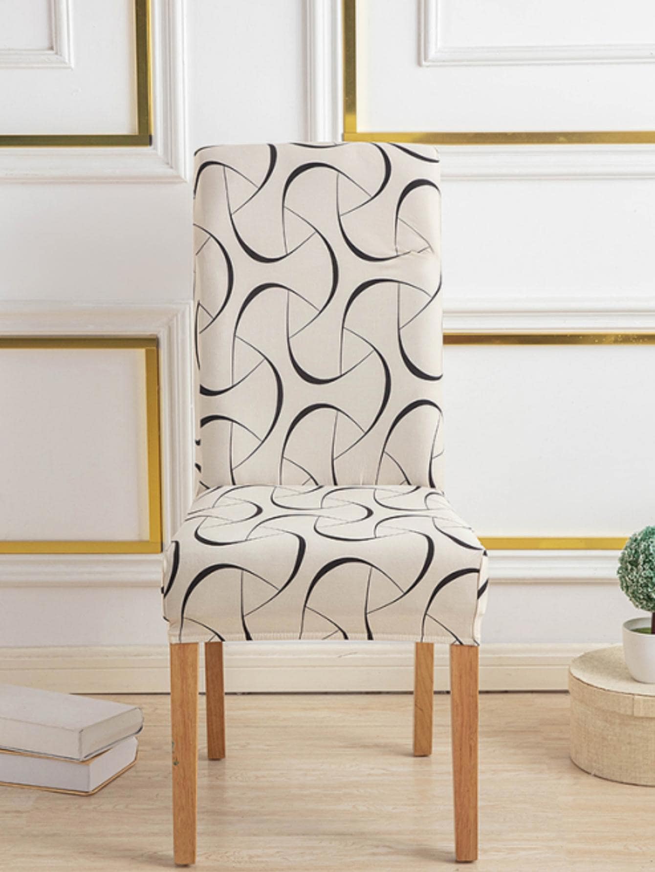 1入組圖形圖案椅套家用極簡滌綸椅套