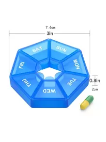 1pc Pill Case, Plastic 7 Days Tablet Candy Box, Portable Storage Tablet Holder, Travel Organizer Pill Dispenser Container - Hot Pink - View 3