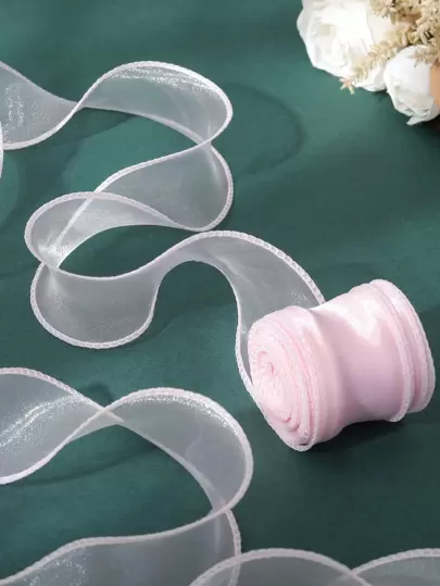 1套（9米）花卉蝴蝶结礼品丝带，派对装饰彩色丝带