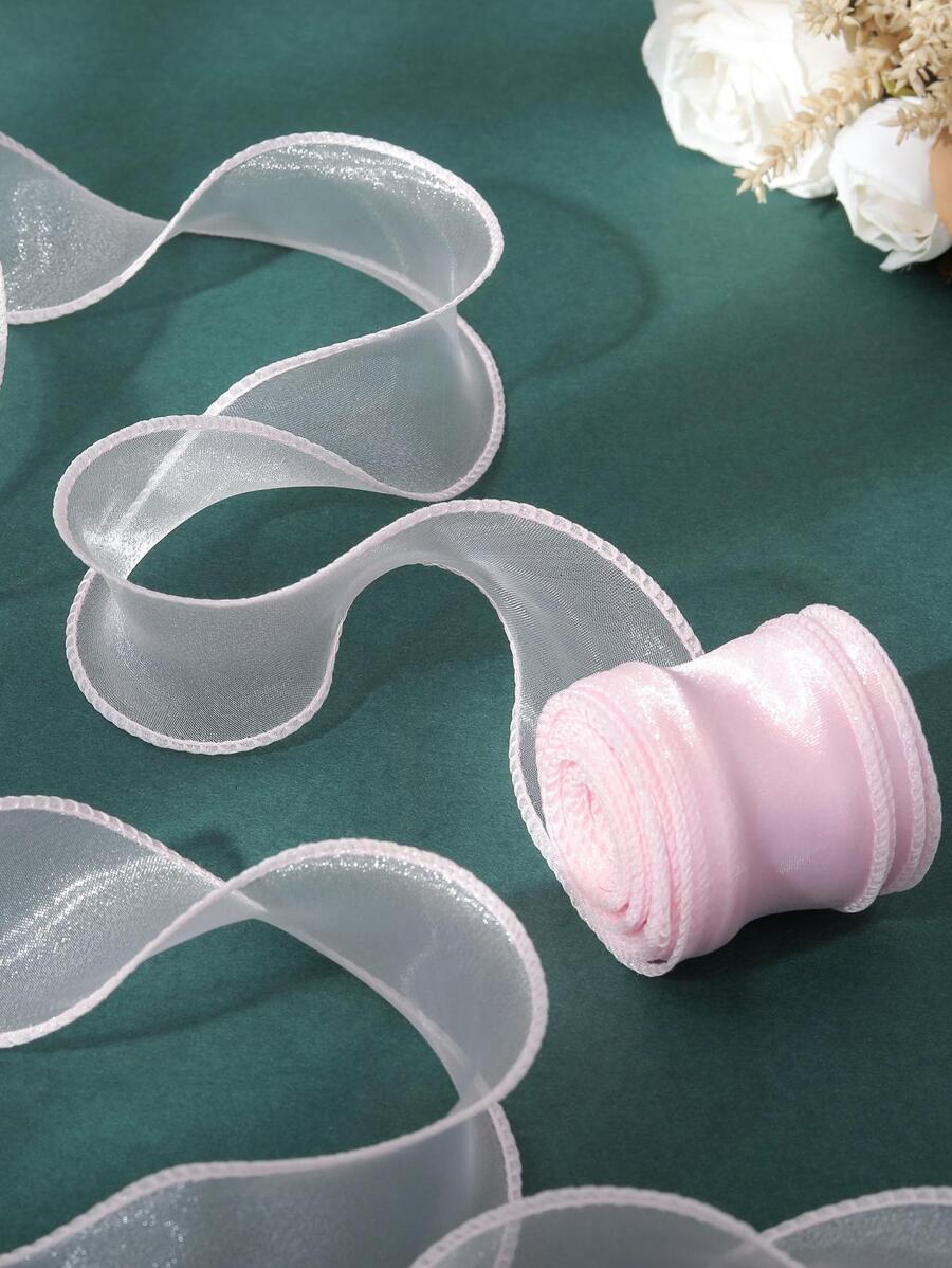 1 Bộ (9m) Ruy băng nơ hoa quà tặng, Dây ruy băng nhiều màu trang trí tiệc - Màu Hồng baby - Xem 1