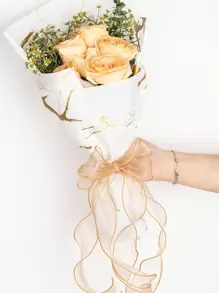 1 Set (9m) Cinta de regalo con lazo floral, cuerdas coloridas para decoración de fiestas