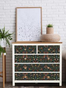 SUPSTICKER 1pc PVC Wall Adhesive Roll, Flower Pattern Waterproof Wall Paper For Home - Multicolor - View 7