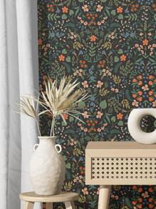SUPSTICKER 1pc PVC Wall Adhesive Roll, Flower Pattern Waterproof Wall Paper For Home - Multicolor - View 4