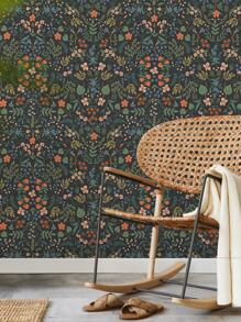 SUPSTICKER 1pc PVC Wall Adhesive Roll, Flower Pattern Waterproof Wall Paper For Home - Multicolor - View 6