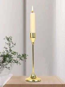 1 Chân Nến Bằng Sắt, Đế Nến Vàng Sang Trọng Hiện Đại Cho Gia Đình - Màu vàng - Xem 4