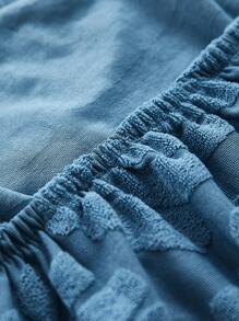 1入組素色提花葉子圖案沙發座套客廳簡約滌綸沙發靠墊套 - 淺藍色 - 查看 8