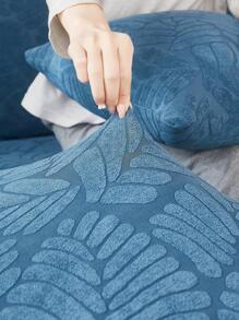 1入組素色提花葉子圖案沙發座套客廳簡約滌綸沙發靠墊套 - 淺藍色 - 查看 7