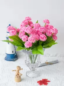 1入組塑料人造花花束婚禮用人造花束家居裝飾 - 粉色 - 查看 1