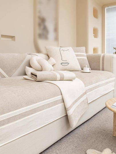 1 件防宠物雪尼尔沙发套，沙发套，防刮防滑，适用于 L 型沙发和 1/2/3/4 座沙发，款式多样，适合所有季节