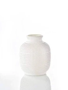 1 pieza Florero de plástico flor minimalista unicolor para casa - Blanco - Ver 6