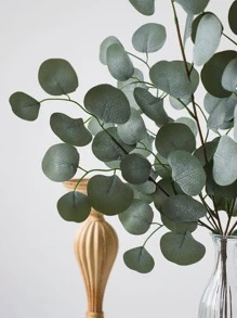 1 件人造银元桉树叶喷雾，绿色，25.6 英寸高，人造绿植，人造桉树枝，用于花束，婚礼节日装饰，假植物，秋季装饰，房间，书桌，花园装饰，房间装饰用品，情人节，礼物，生日，毕业，家居装饰，返校学校用品