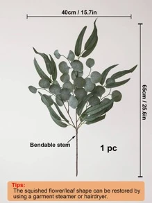 1pc Artificial Plant, Romantic Artificial Leaf For Home Decor - Green - View 6