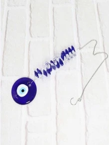 1pc Blue Devil Eye Shaped Crystal Pendant Home Decor Ornament,Home Decor ,Room Decor,Wall Decor Gifts Birthday Graduation - Multicolor - View 4