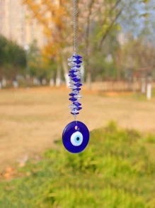 1pc Blue Devil Eye Shaped Crystal Pendant Home Decor Ornament,Home Decor ,Room Decor,Wall Decor Gifts Birthday Graduation - Multicolor - View 6