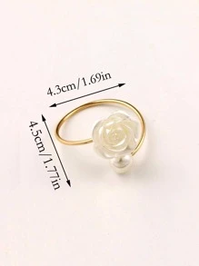 4pcs Rhinestone Decor Napkin Ring - Multicolor - View 4