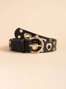 Grommet lỗ thắt lưng trang trí hình trái tim - màu đen - Xem 5