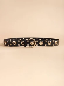 Grommet lỗ thắt lưng trang trí hình trái tim - màu đen - Xem 7