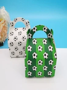 50pcs/set Paper Gift Box, Modern Football Pattern Gift Box For Party