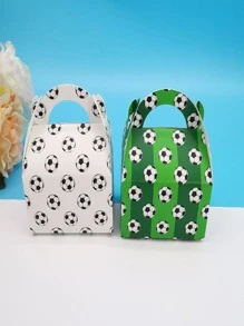 50pcs/set Paper Gift Box, Modern Football Pattern Gift Box For Party