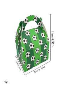 50pcs/set Paper Gift Box, Modern Football Pattern Gift Box For Party