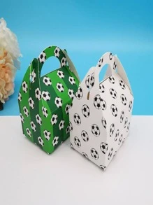 50pcs/set Paper Gift Box, Modern Football Pattern Gift Box For Party