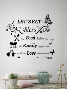 标语图形墙贴，PVC 自粘墙贴，用于家居装饰，贴纸，墙贴，乙烯基贴花用于家居装饰，春季装饰品让您的家焕然一新，节日装饰贴纸礼物生日毕业厨房装饰 - 彩色 - 查看 3