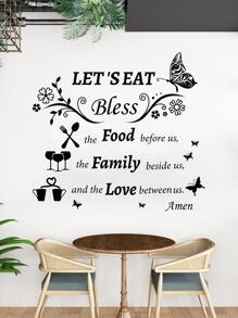 标语图形墙贴，PVC 自粘墙贴，用于家居装饰，贴纸，墙贴，乙烯基贴花用于家居装饰，春季装饰品让您的家焕然一新，节日装饰贴纸礼物生日毕业厨房装饰 - 彩色 - 查看 6