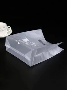 50 cái/bộ Túi quà đồ họa chữ cái, Túi quà bằng nhựa hiện đại cho bữa tiệc - Trong sáng - Xem 3