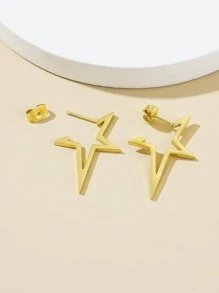 Bông tai vòng cổ thiết kế ngôi sao - Vàng - Xem 2