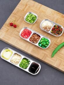 1pc Multi-Grid Stainless Steel Sauce Dish,Kitchen,Christmas Gift,School Supplies - Gold - View 4