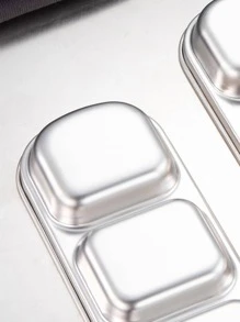 1pc Multi-Grid Stainless Steel Sauce Dish,Kitchen,Christmas Gift,School Supplies - Gold - View 9