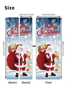 Christmas Santa Claus Pattern Door Sticker - Multicolor - View 8