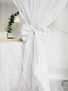 1pc Faux Faux Pearl & Bow Decor Curtain Tieback