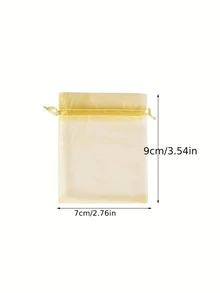 5 piezas Bolsa de embalaje unicolor con cordón - Amarillo - Ver 5