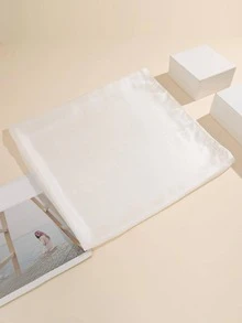 素色極簡圍巾 - 白色 - 查看 3