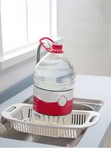 1pc Double Layer Drain Basket, Grey Foldable Sink Hanging Strainer For Kitchen - Grey - View 7