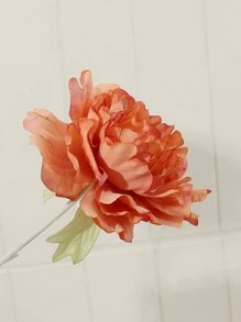 1入組人造花橙色滌綸假花用於家居裝飾婚禮派對 - 橘色 - 查看 2