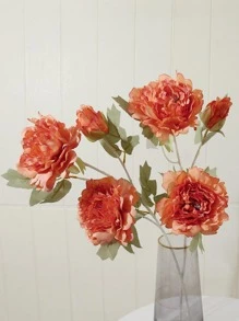 1入組人造花橙色滌綸假花用於家居裝飾婚禮派對 - 橘色 - 查看 1