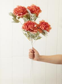 1入組人造花橙色滌綸假花用於家居裝飾婚禮派對 - 橘色 - 查看 5