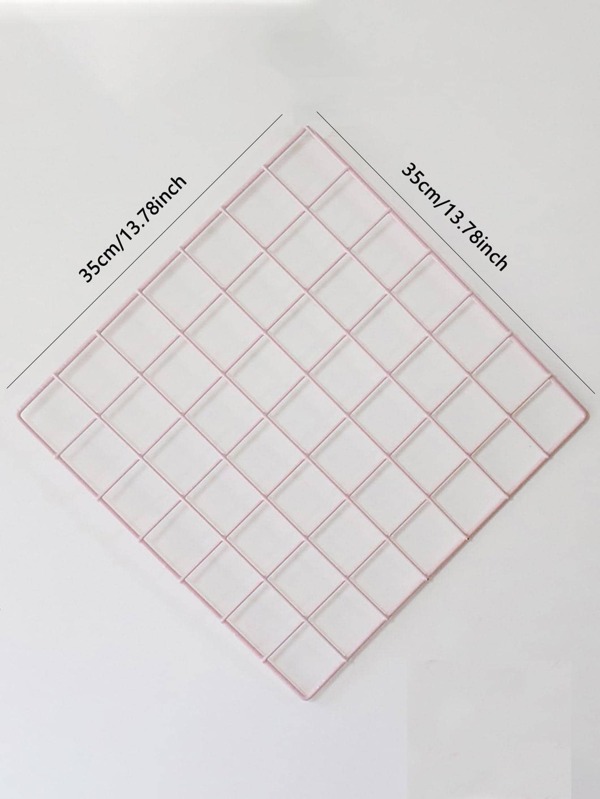 1pc Wall Hanging Decorative Rack, Modern Pink Grid Design Hanging