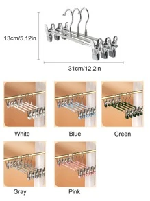 5pcs Simple White Anti-slip Multifunction Clothes Hanger, Zinc Alloy Thick Clothes Storage Rack For Household - White - View 9