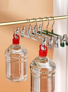 5pcs Simple White Anti-slip Multifunction Clothes Hanger, Zinc Alloy Thick Clothes Storage Rack For Household - White - View 5