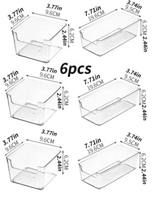 Hộp lưu trữ ngăn kéo rõ ràng 6 chiếc - Trong sáng - Xem 2